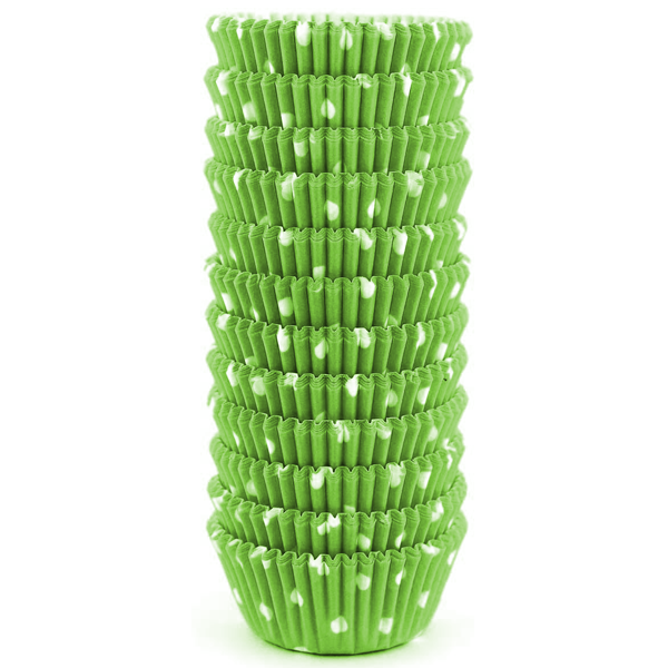 Green Dot Mini Cupcake Liners 200pcs - bakeware bake house kitchenware bakers supplies baking