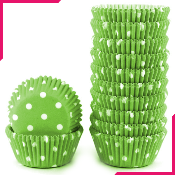 Green Dot Mini Cupcake Liners 200pcs - bakeware bake house kitchenware bakers supplies baking