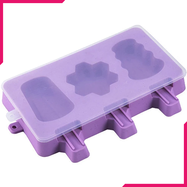 Popsicle Silicone Mold With Wooden Sticks 3 Cavity - bakeware bake house kitchenware bakers supplies baking