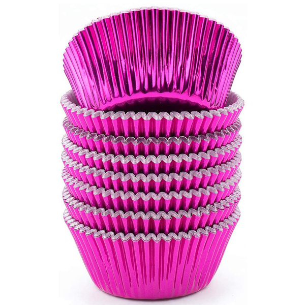 Aluminum Foil Cupcake Liner Pink 100Pcs - bakeware bake house kitchenware bakers supplies baking