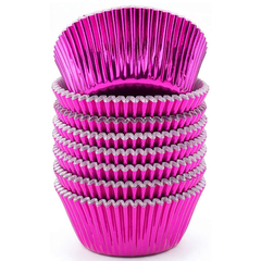 Aluminum Foil Cupcake Liner Pink 100Pcs - bakeware bake house kitchenware bakers supplies baking