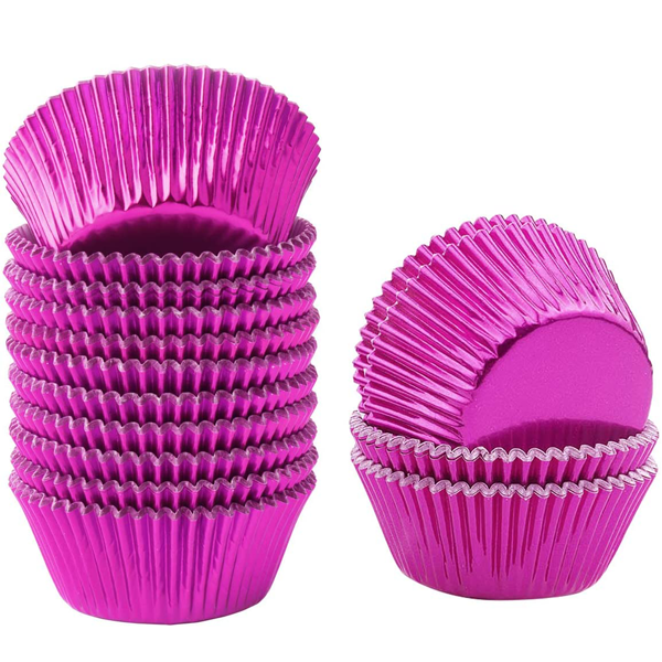 Aluminum Foil Cupcake Liner Pink 100Pcs - bakeware bake house kitchenware bakers supplies baking