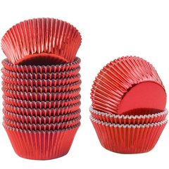 Aluminum Foil Cupcake Liner Red 100Pcs - bakeware bake house kitchenware bakers supplies baking