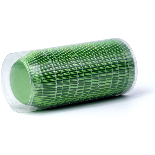 Aluminum Foil Cupcake Liner Green 100Pcs - bakeware bake house kitchenware bakers supplies baking