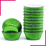 Aluminum Foil Cupcake Liner Green 100Pcs - bakeware bake house kitchenware bakers supplies baking