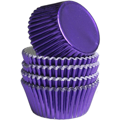 Aluminum Foil Cupcake Liner Purple 100Pcs - bakeware bake house kitchenware bakers supplies baking
