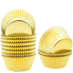 Aluminum Foil Cupcake Liner Golden 100Pcs - bakeware bake house kitchenware bakers supplies baking