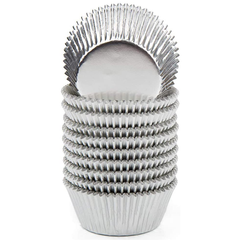 Aluminum Foil Cupcake Liner Silver 100Pcs - bakeware bake house kitchenware bakers supplies baking