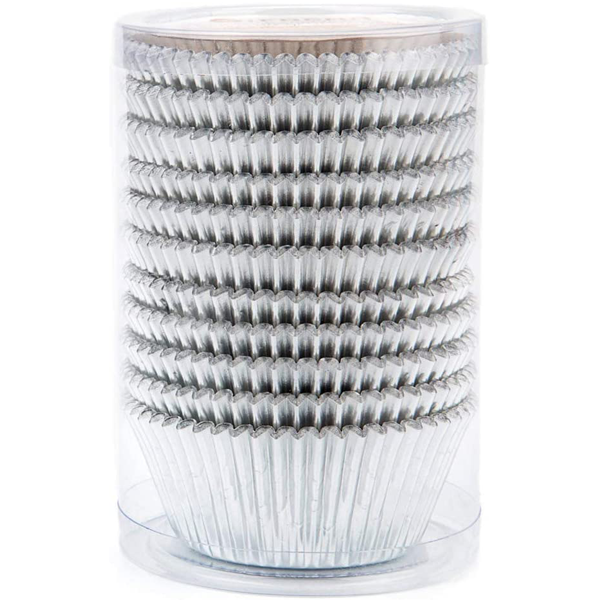 Aluminum Foil Cupcake Liner Silver 100Pcs - bakeware bake house kitchenware bakers supplies baking