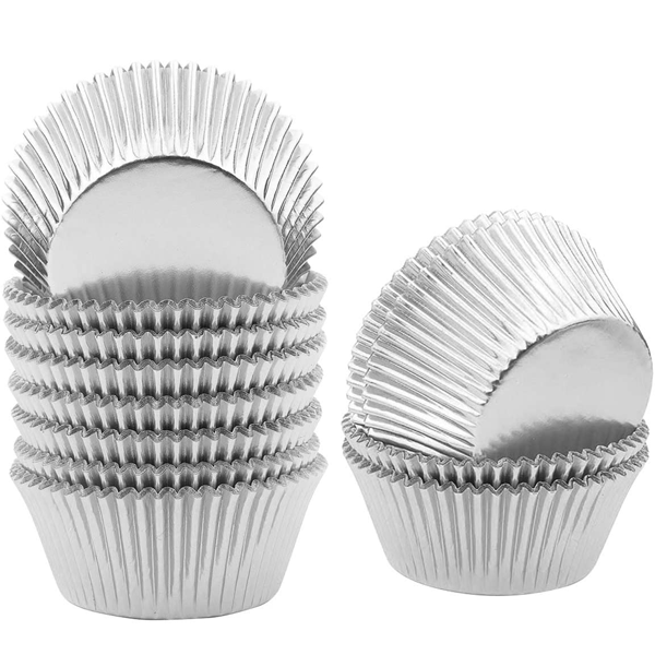 Aluminum Foil Cupcake Liner Silver 100Pcs – - Main Image
