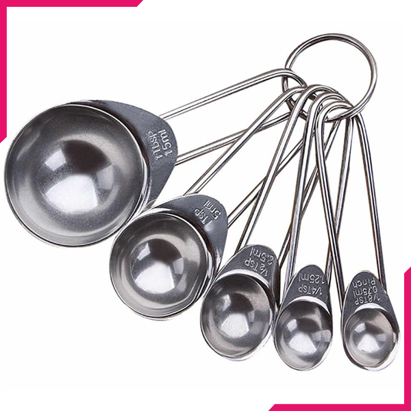 VOCEN Stainless Steel Measuring Spoons 5Pcs - bakeware bake house kitchenware bakers supplies baking