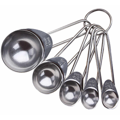 VOCEN Stainless Steel Measuring Spoons 5Pcs - bakeware bake house kitchenware bakers supplies baking