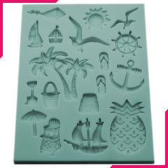 Silicone Fondant Mold Summer Beach Theme - bakeware bake house kitchenware bakers supplies baking