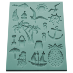 Silicone Fondant Mold Summer Beach Theme - bakeware bake house kitchenware bakers supplies baking