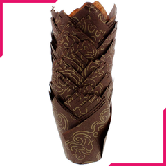 Tulip Paper Cupcake Or Muffin Liner -Brown - bakeware bake house kitchenware bakers supplies baking