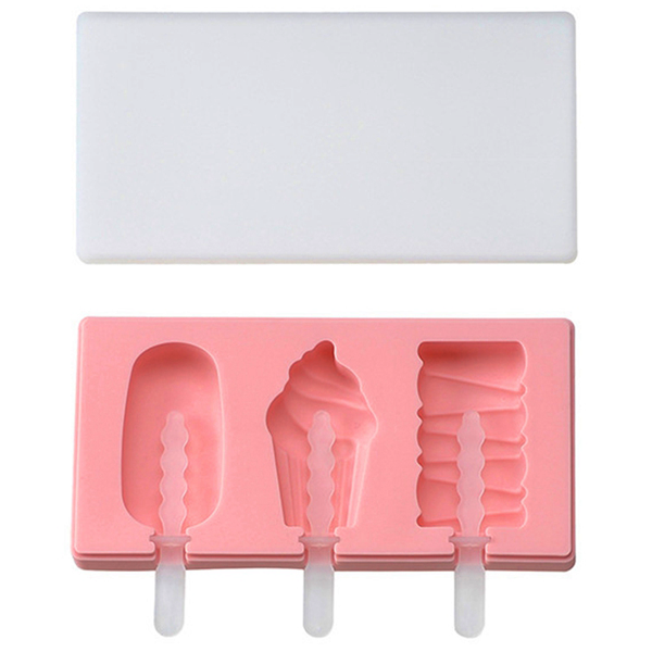 Ice Cream Popsicle Silicone Mold 3 Cavity - bakeware bake house kitchenware bakers supplies baking
