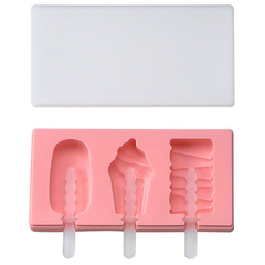 Ice Cream Popsicle Silicone Mold 3 Cavity - bakeware bake house kitchenware bakers supplies baking