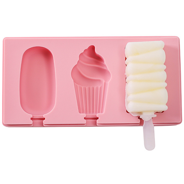 Ice Cream Popsicle Silicone Mold 3 Cavity - bakeware bake house kitchenware bakers supplies baking