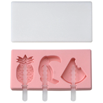3 Cavity Ice Cream Popsicle Silicone Mold - bakeware bake house kitchenware bakers supplies baking