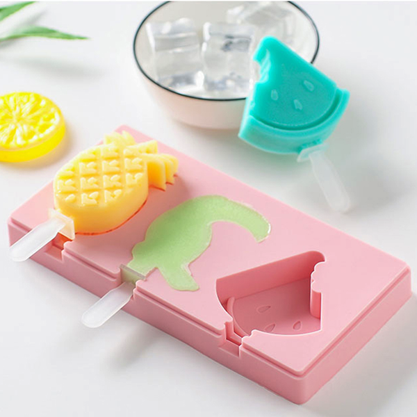 3 Cavity Ice Cream Popsicle Silicone Mold - bakeware bake house kitchenware bakers supplies baking