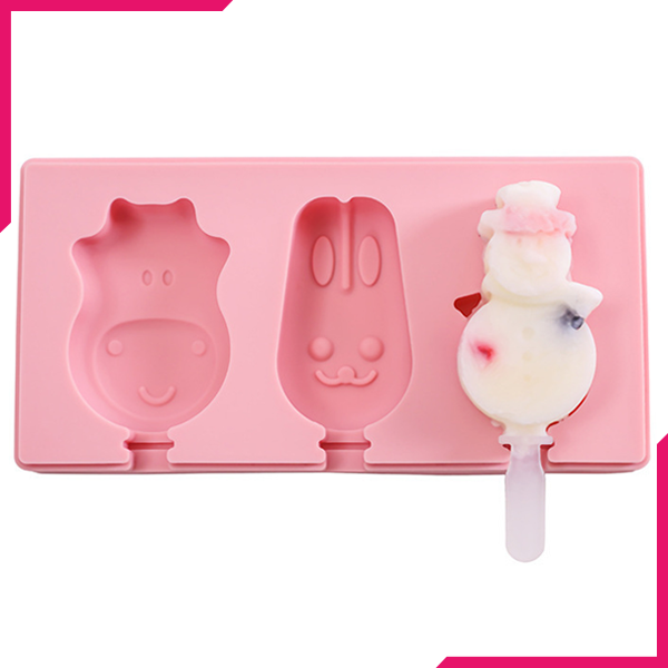 Silicone Popsicle Ice Cream Mold  3 Cavity - bakeware bake house kitchenware bakers supplies baking