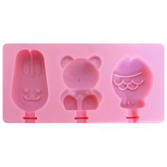Silicone Popsicle Ice Cream Mold 3 Cavity - bakeware bake house kitchenware bakers supplies baking