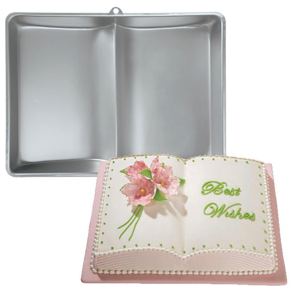 Large Aluminum 3D Book Cake Pan - bakeware bake house kitchenware bakers supplies baking