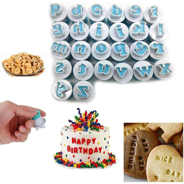 Small Alphabet Plunger Cutter - bakeware bake house kitchenware bakers supplies baking