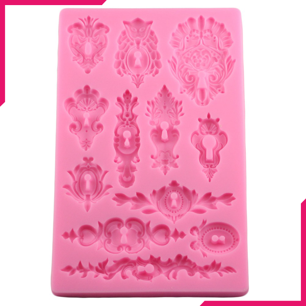 Damask Pattern Silicone Fondant Mold - bakeware bake house kitchenware bakers supplies baking
