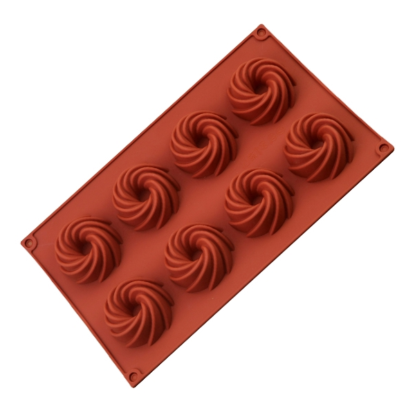 Swirl Shape Silicone Mold 8-Cavity - bakeware bake house kitchenware bakers supplies baking