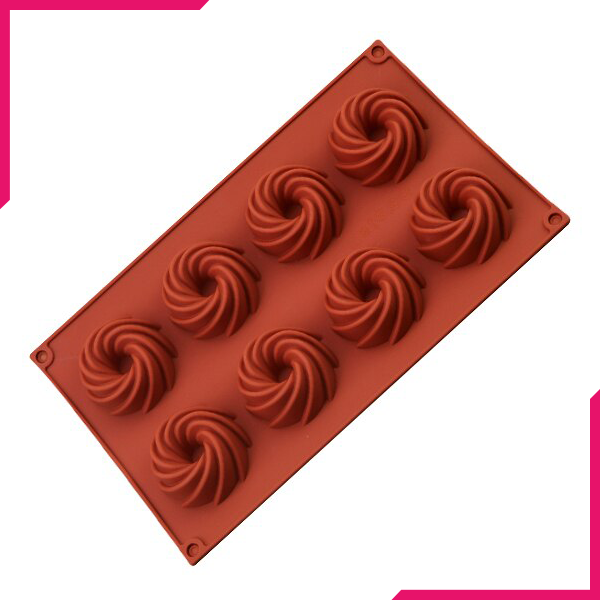 Swirl Shape Silicone Mold 8-Cavity - bakeware bake house kitchenware bakers supplies baking