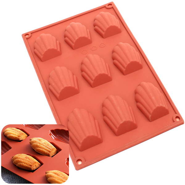 Shell shape silicone chocolate mold 9-cavity - bakeware bake house kitchenware bakers supplies baking