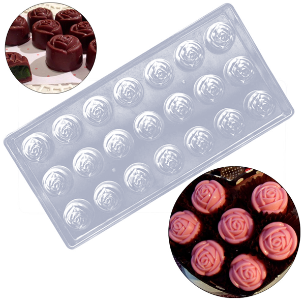 Acrylic Chocolate Mold Rose Flower - bakeware bake house kitchenware bakers supplies baking
