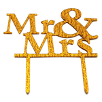 Mr And Mrs Cake Topper Golden - bakeware bake house kitchenware bakers supplies baking