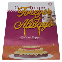 Forever And Always Cake Topper Golden - bakeware bake house kitchenware bakers supplies baking