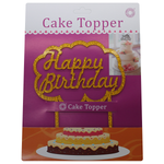 Happy Birthday Cake Topper Golden - bakeware bake house kitchenware bakers supplies baking
