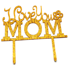 Mom Cake Topper Golden - bakeware bake house kitchenware bakers supplies baking