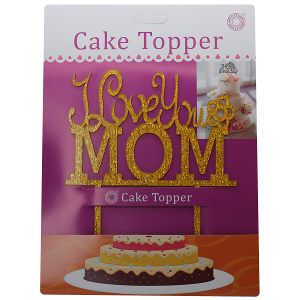 Mom Cake Topper Golden - bakeware bake house kitchenware bakers supplies baking