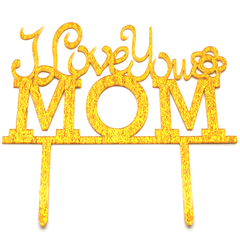 Mom Cake Topper Golden - bakeware bake house kitchenware bakers supplies baking
