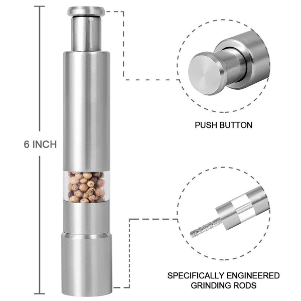 Spring Action Salt and Pepper Grinder - bakeware bake house kitchenware bakers supplies baking
