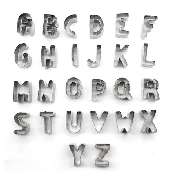 Stainless Steel Cookie Cutter Alphabet - bakeware bake house kitchenware bakers supplies baking