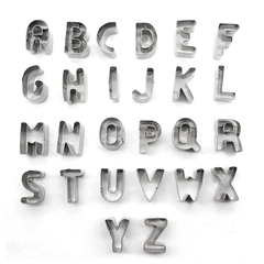 Stainless Steel Cookie Cutter Alphabet - bakeware bake house kitchenware bakers supplies baking