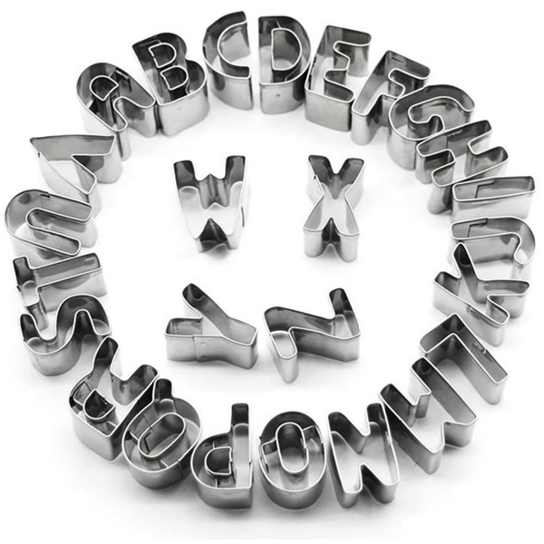 Stainless Steel Cookie Cutter Alphabet - bakeware bake house kitchenware bakers supplies baking