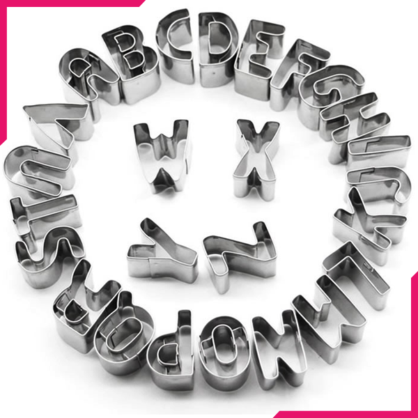 Stainless Steel Cookie Cutter Alphabet - bakeware bake house kitchenware bakers supplies baking