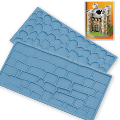 Brick Wall Embossing Lace Stamp 2Pcs - bakeware bake house kitchenware bakers supplies baking