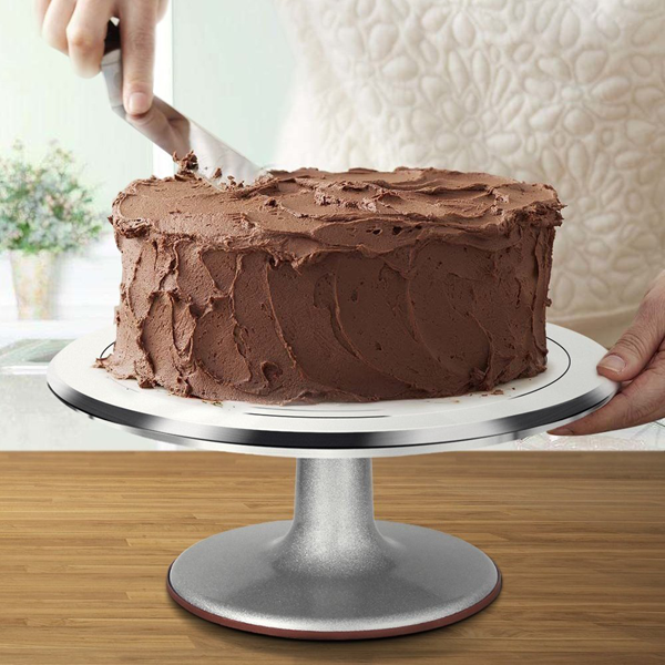 Stainless Steel Top Rotating Turntable Stand - bakeware bake house kitchenware bakers supplies baking