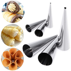 Stainless Steel Cream Roll Cones 6 Pcs - bakeware bake house kitchenware bakers supplies baking