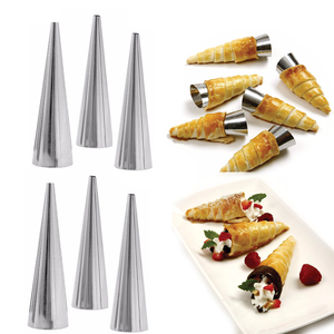 Stainless Steel Cream Roll Cones 6 Pcs - bakeware bake house kitchenware bakers supplies baking