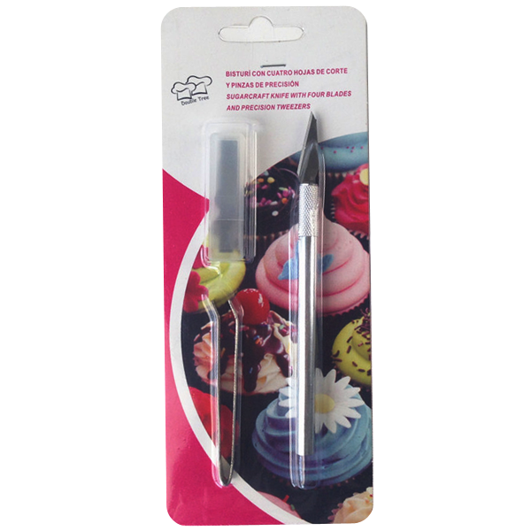Sugarcraft Knife With 4 Blades & Tweezers - bakeware bake house kitchenware bakers supplies baking