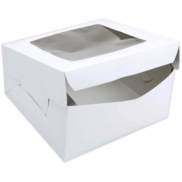 White Cake Box with Window - bakeware bake house kitchenware bakers supplies baking